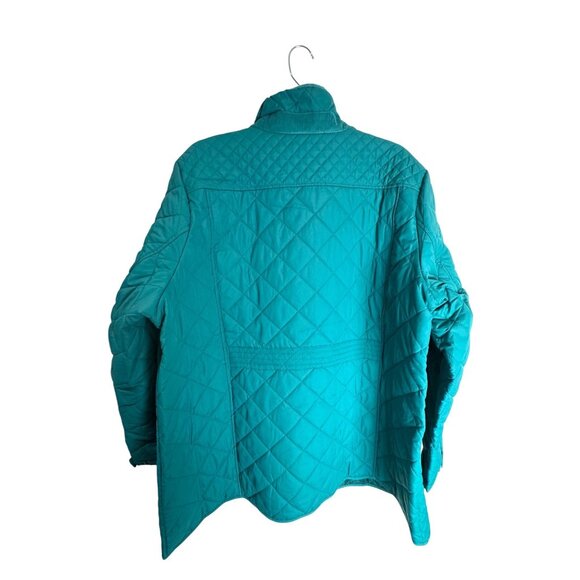 Appleseed's Green Berkshire Quilted Zip Snap Jacket Pockets Lightweight Womens 2 - Picture 2 of 6
